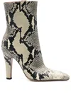 Paris Texas Belle Snakeskin Pointed Ankle Boot In Neutral