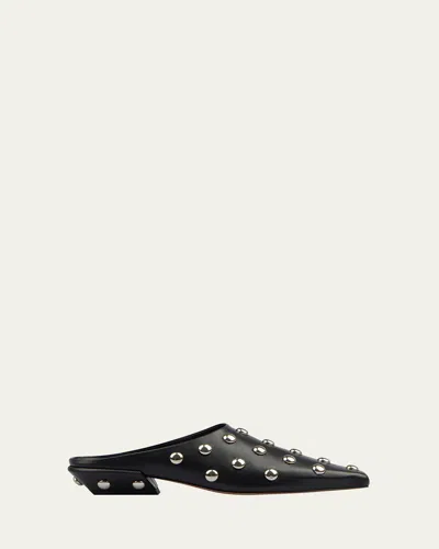 PARIS TEXAS BELLE STUDDED LEATHER MULES