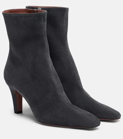 Paris Texas Belle Suede Ankle Boots In Gray