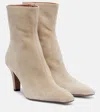 Paris Texas Belle Suede Ankle Boots In Neutral