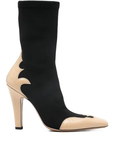 Paris Texas Belle Western Ankle Boots In Black