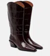 Paris Texas Bettina 25 Croc-effect Leather Cowboy Boots