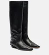 Paris Texas Leather Bettina Boots With Squared Toe In Black