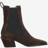 Paris Texas Pointed Toe Suede Ankle Boots With Block Heel