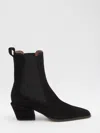 Paris Texas Ankle Boots In Black Calf Suede Leather In Black