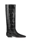 Paris Texas Bettina Croc-effect Leather Boots In Black