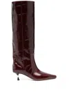 Paris Texas Bettina 55 Crocodile-effect Leather Knee-high Boots In Red