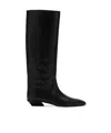 Paris Texas Leather Bettina Boots With Squared Toe In Black