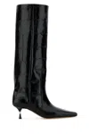 Paris Texas Bettina Croc-embossed Leather Boots In Black