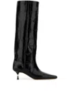 Paris Texas Bettina Croc-embossed Leather Boots In Black  