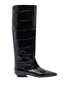 Paris Texas Bettina Croc-effect Leather Boots In Black