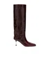 Paris Texas Bettina 55 Crocodile-effect Leather Knee-high Boots In Black