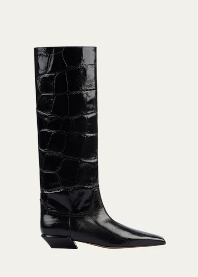 PARIS TEXAS BETTINA CROCO TALL BOOTS