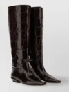 Paris Texas Square Toe Ankle Boots In Brown
