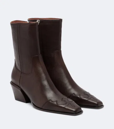 Paris Texas Bettina Leather Ankle Boots In Brown
