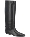Paris Texas Leather Bettina Boots With Squared Toe In Black