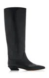 Paris Texas Leather Bettina Boots With Squared Toe In Black
