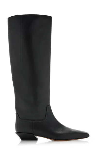 Paris Texas Bettina Leather Knee Boots In Black