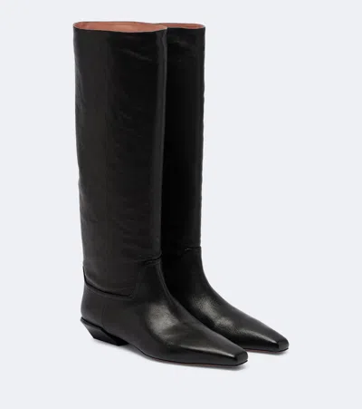 Paris Texas Bettina Leather Knee-high Boots In Black