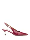 Paris Texas 60mm Patent Slingback Pumps In Bordeaux