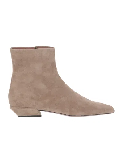 Paris Texas Bettina Suede Ankle Boots In Neutral