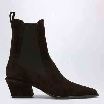 Paris Texas Bettina Suede Boots In Chocolate Brown