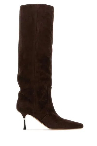 Paris Texas Bettina Suede Boots With 7.5 Cm Heel In Brown