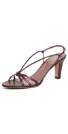 Paris Texas Bianca Leather Strappy Slingback Sandals In Rouge Noir