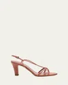 Paris Texas Bianca Strappy Leather Slingback Sandals In Texas Rose