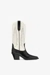 Paris Texas Black And White Lizard-effect Nappa Leather Boots In Bicolor