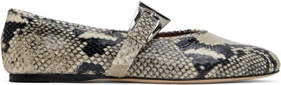 PARIS TEXAS BLACK & WHITE SVEVA BUCKLE BALLERINA FLATS