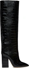 Paris Texas Woman Boot Black Size 6 Leather In Carbone