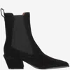 Paris Texas Ankle Boots In Black Calf Suede Leather In Black