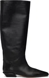 Paris Texas Leather Bettina Boots With Squared Toe In Black