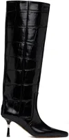 Paris Texas Bettina Croc-embossed Leather Boots In Black
