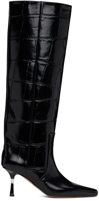 PARIS TEXAS BLACK BETTINA TALL BOOTS