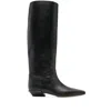 Paris Texas Leather Bettina Boots With Squared Toe In Black