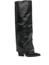 Paris Texas Jane Fold Over Boot In Black