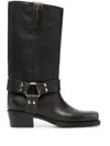 Paris Texas Black Calf Leather Roxy Boot In Black