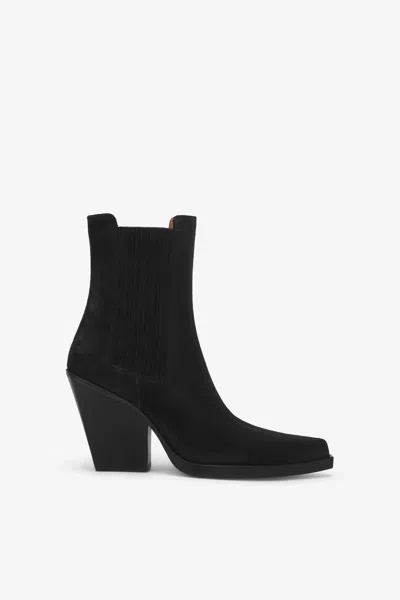 Paris Texas Dallas Suede Ankle Boots In Black