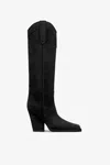 Paris Texas Black Calf Suede Boots In Black
