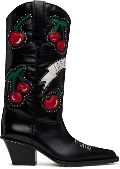 PARIS TEXAS BLACK CHERRY BLOSSOM BOOTS