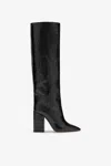 Paris Texas 70mm Anja Croc Embossed Tall Boots In Black