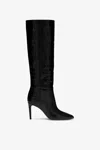 Paris Texas Black Croc-effect Leather Heel 85 Boots In Black