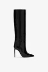 Paris Texas Black Croc-effect Leather Stiletto Boots In Black