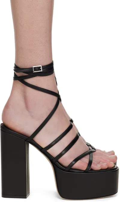 Paris Texas Black Evita Heeled Sandals