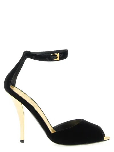 Paris Texas Black Gold Jessica Heels