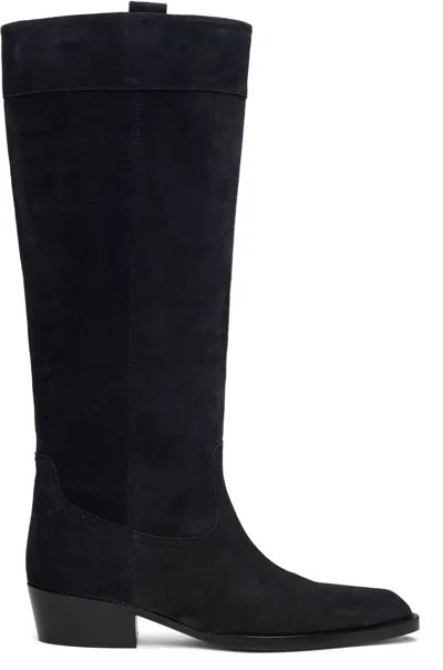 Paris Texas Black Helena 35 Tall Boots In Off Black