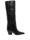 Paris Texas Black Texture-effect Leather Boots In Nude