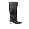 Paris Texas Black Leather Low Boots Lurex Ganni Effect